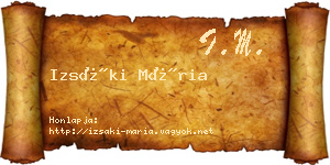 Izsáki Mária névjegykártya