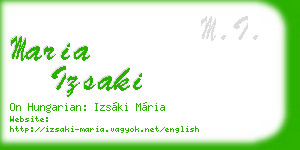 maria izsaki business card