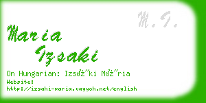 maria izsaki business card